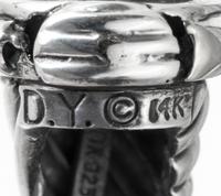 A Pair of Sterling Silver and 14 Karat Yellow Gold 'Thoroughbred' Earclips, David Yurman, 8.70 dwts.