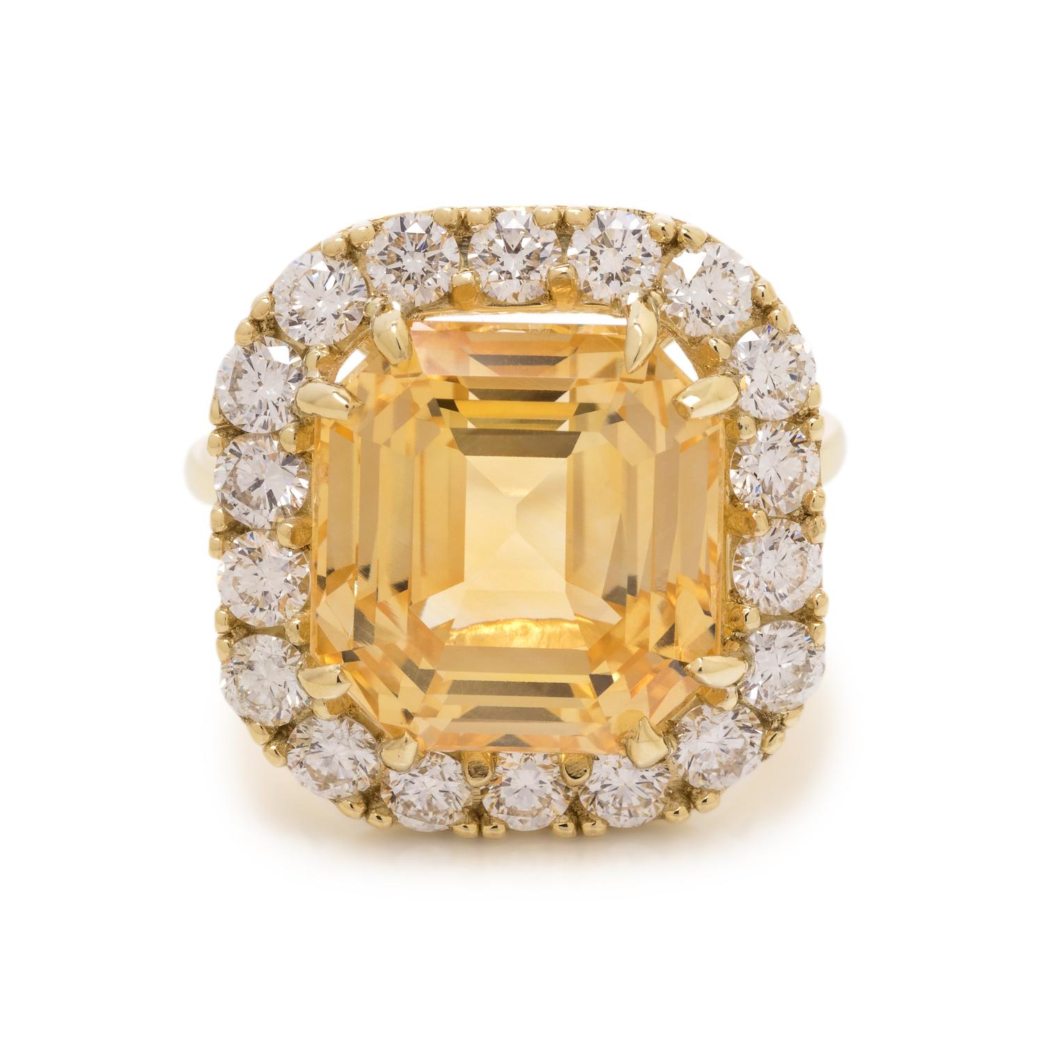 YELLOW SAPPHIRE AND DIAMOND RING