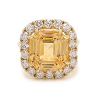 YELLOW SAPPHIRE AND DIAMOND RING