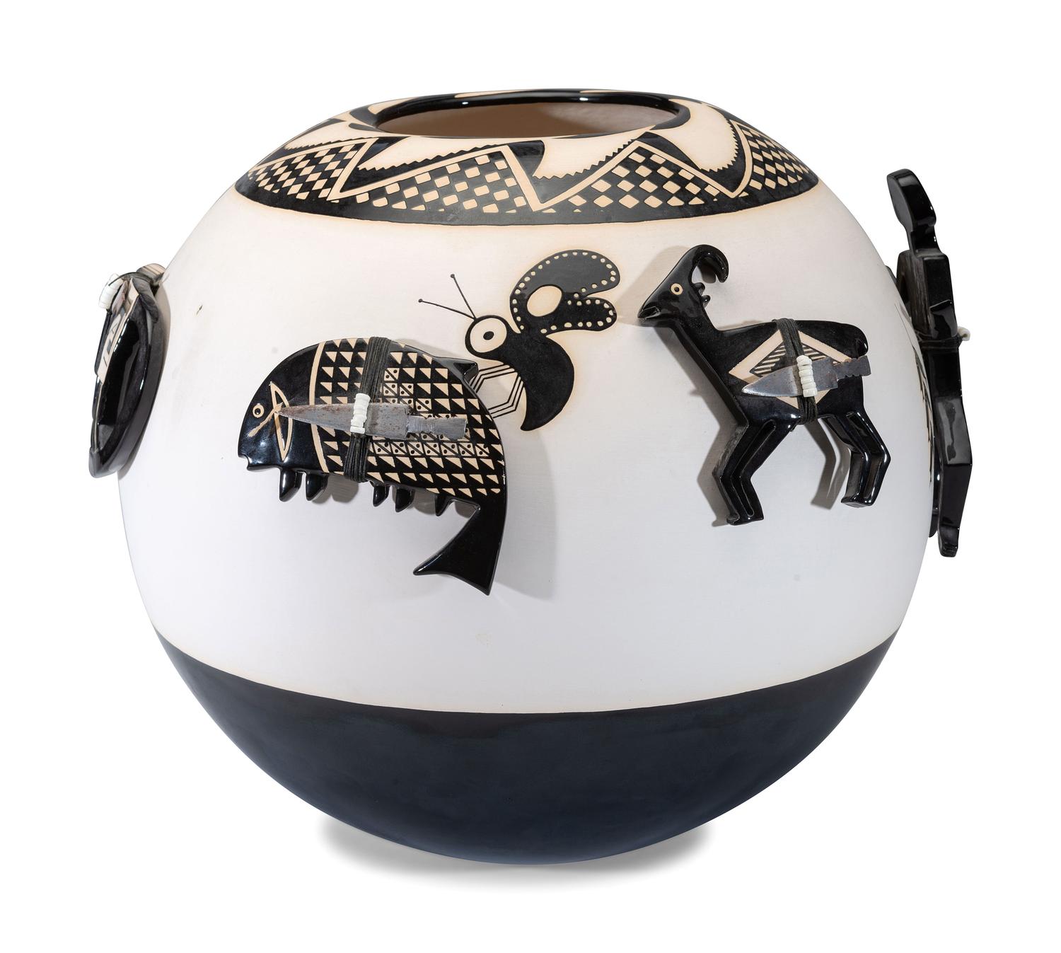 Ceramic Mimbres-Style Pottery Jar