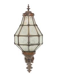 A Bronze and Glass Wall Sconce