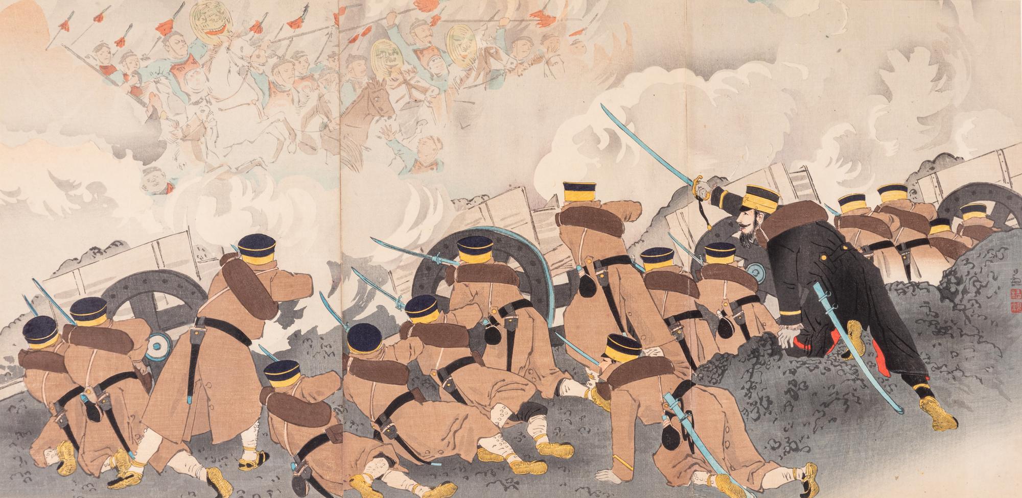 Toshiaki Nakazawa (1864-1921), Yousai Nobukazu (1872-1944) and Three Others