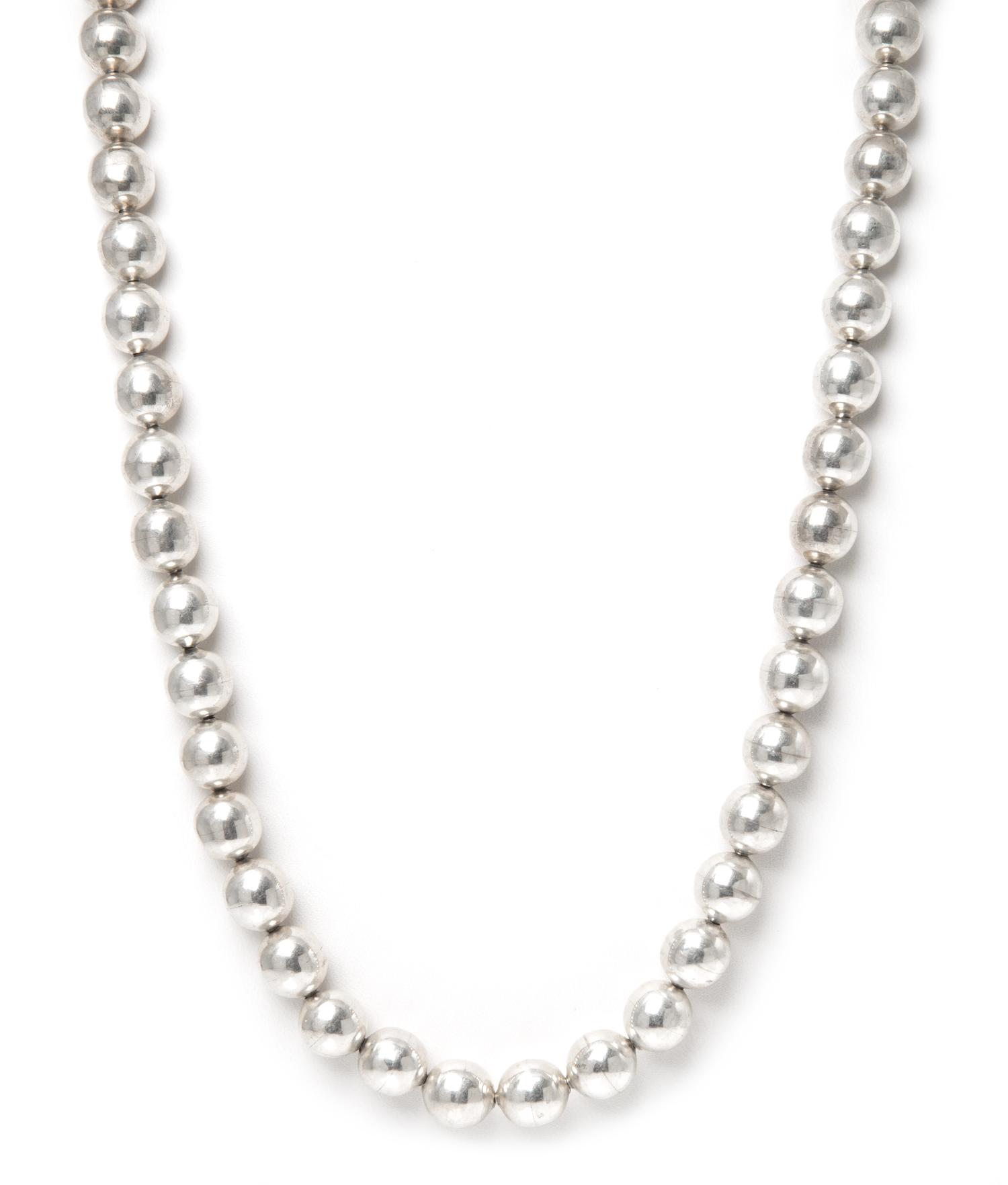 A Sterling Silver Bead Necklace, Taxco, 51.80 dwts.