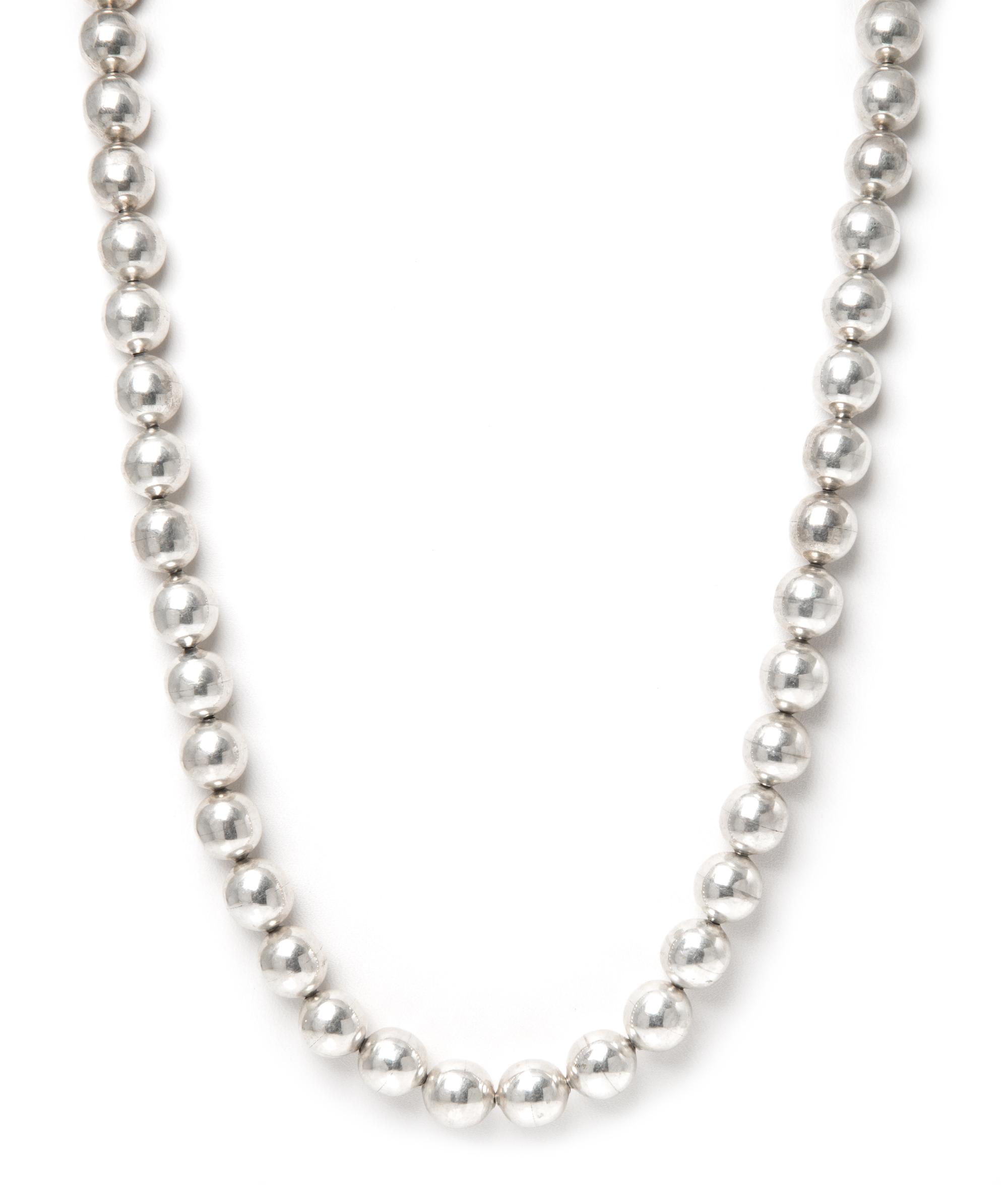 A Sterling Silver Bead Necklace, Taxco, 51.80 dwts.