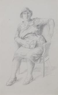 Katherine Schmidt, (American, 1898-1978) — Seated Woman with Purse, 1937