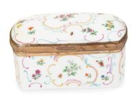 A Group of Three French Gilt Metal Mounted Porcelain Boxes