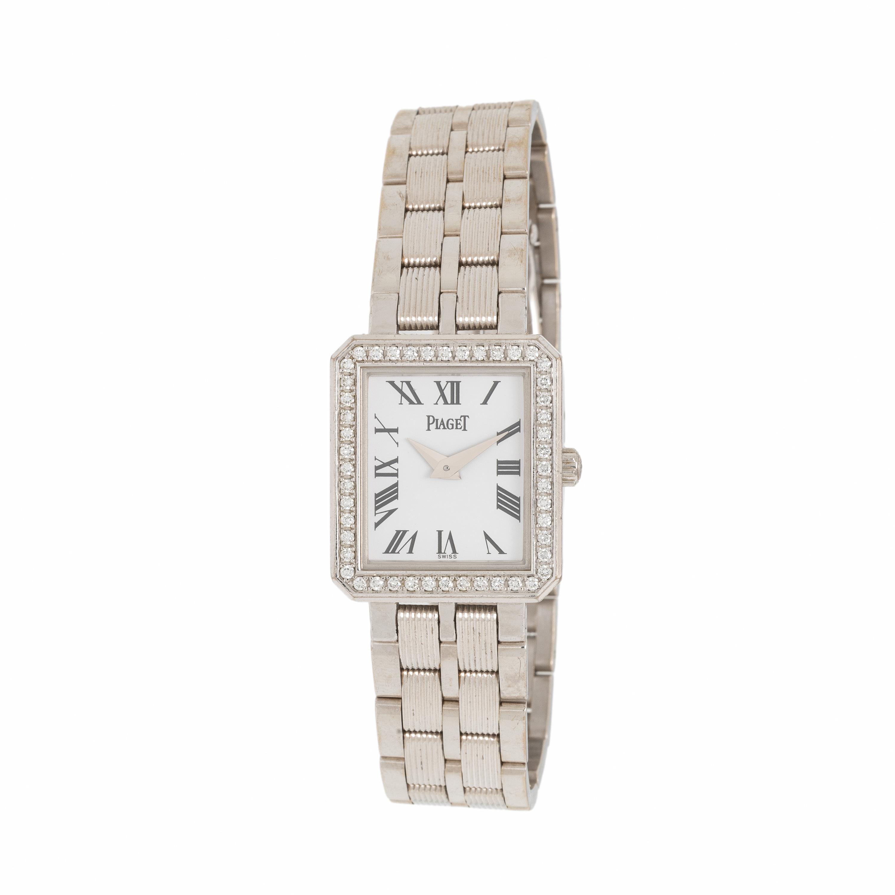 Piaget, Ref. 5355 M601D, 18K White Gold 'Protocole' Watch with Diamond Bezel
