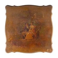 A Louis XV/XVI Style Gilt and Polychrome Painted Table