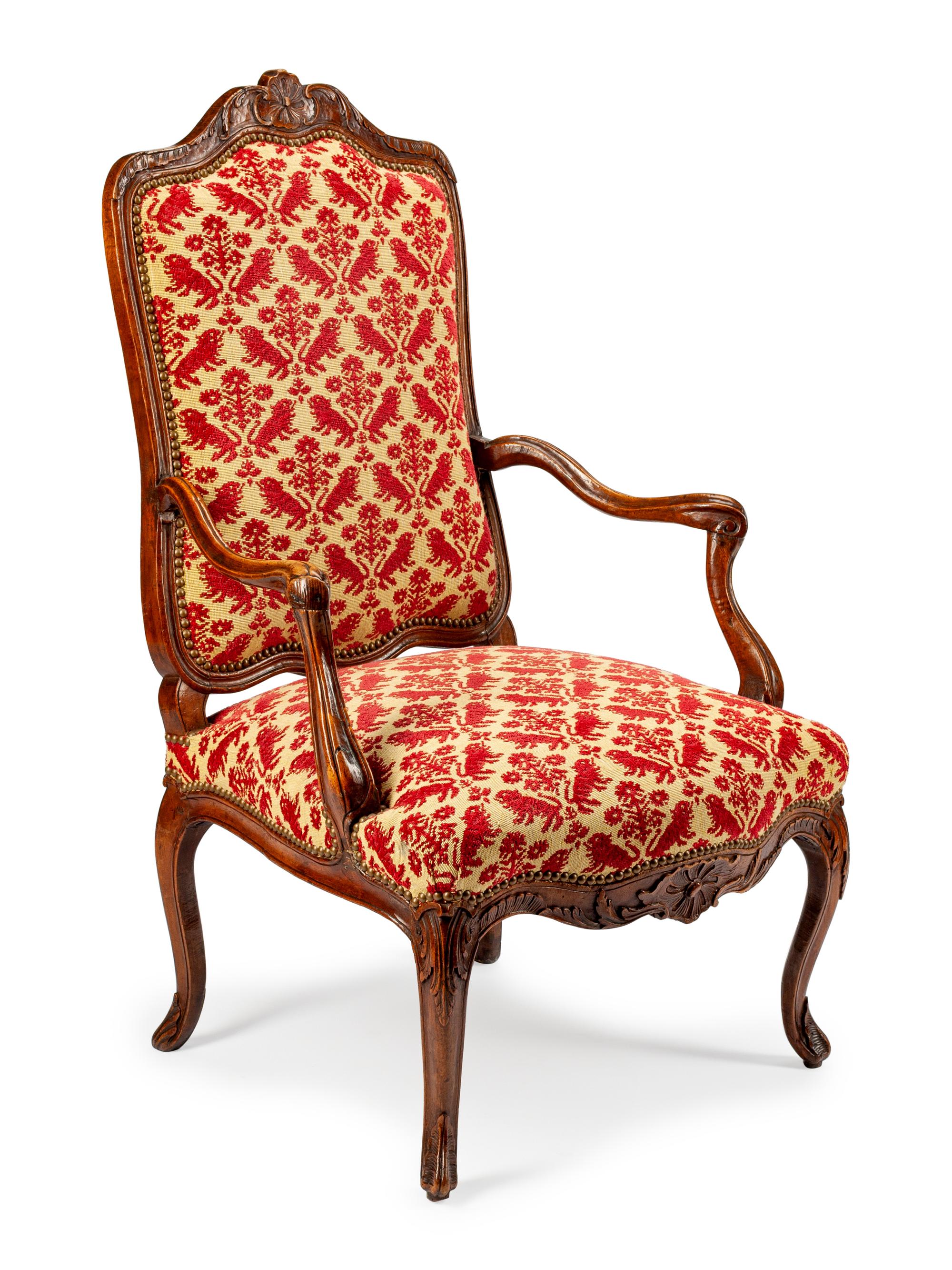 A Louis XV Provincial Walnut Fauteuil