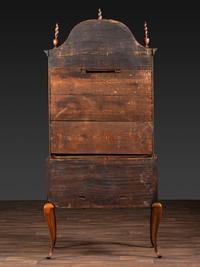 A Queen Anne Fan-Carved Cherrywood Bonnet Top High Chest