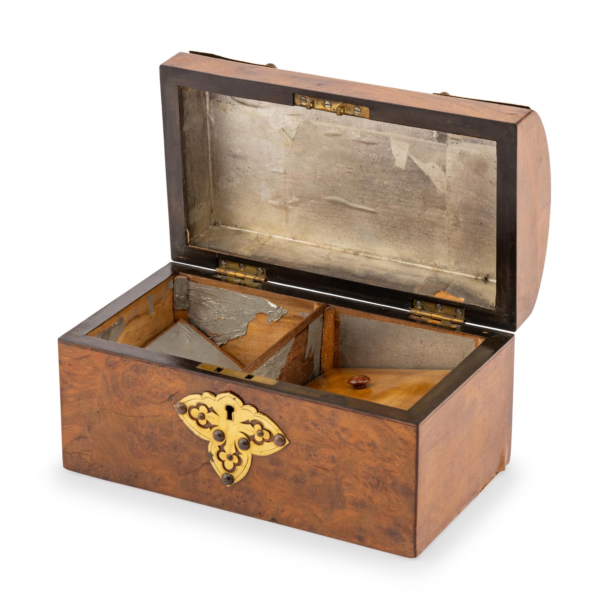An English Rosewood and Brass Mounted Tea Caddy