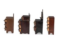 Four Painted or Stained Miniature Chests of Drawers