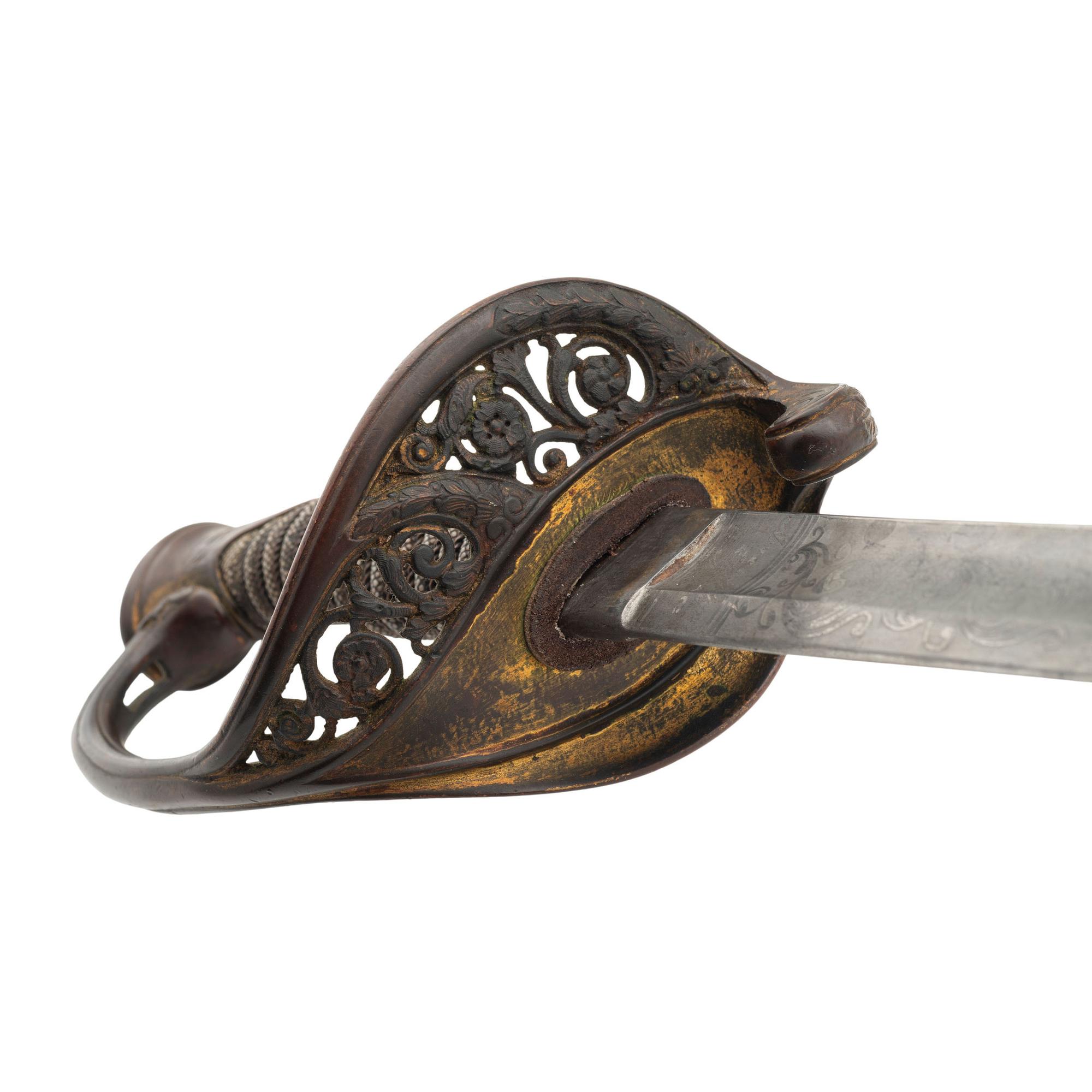 Ames Model 1850 Foot Officers Sword Presented to Lt. Cornelius Batchelder - 12th Mass Infantry - WIA at Gettysburg