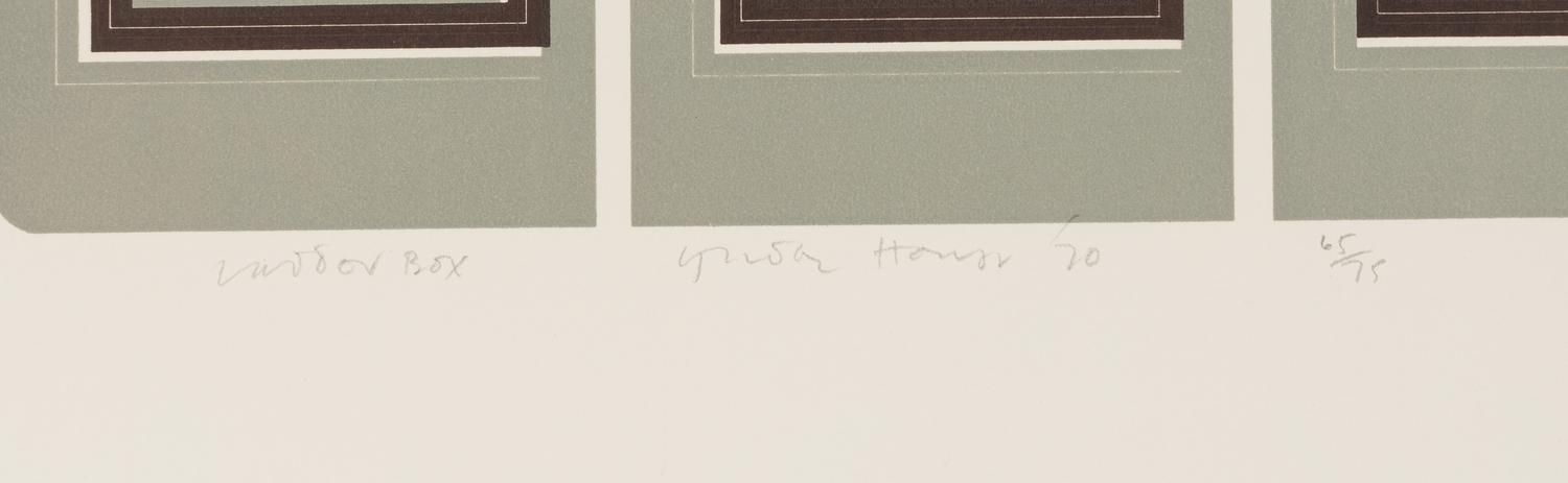 A Group of Six Prints ( Ladder Box; Multi Case; Vertical Screen; Drop Mitres; Quoined Chase; Mitred Matrix ), 1970