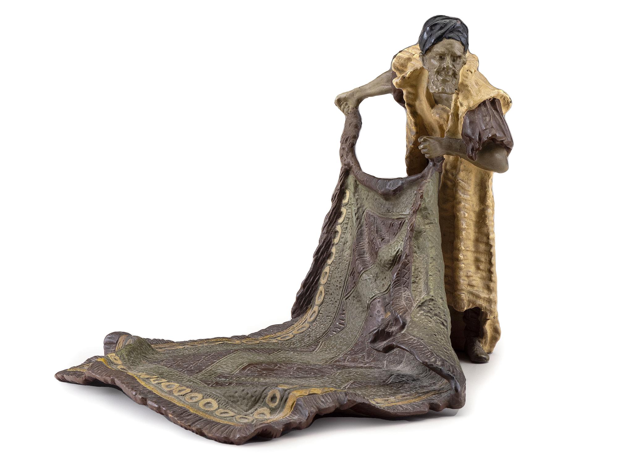 An Austrian Cold-Painted Bronze Figure of a Carpet Seller