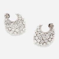 A pair of diamond and white gold earrings