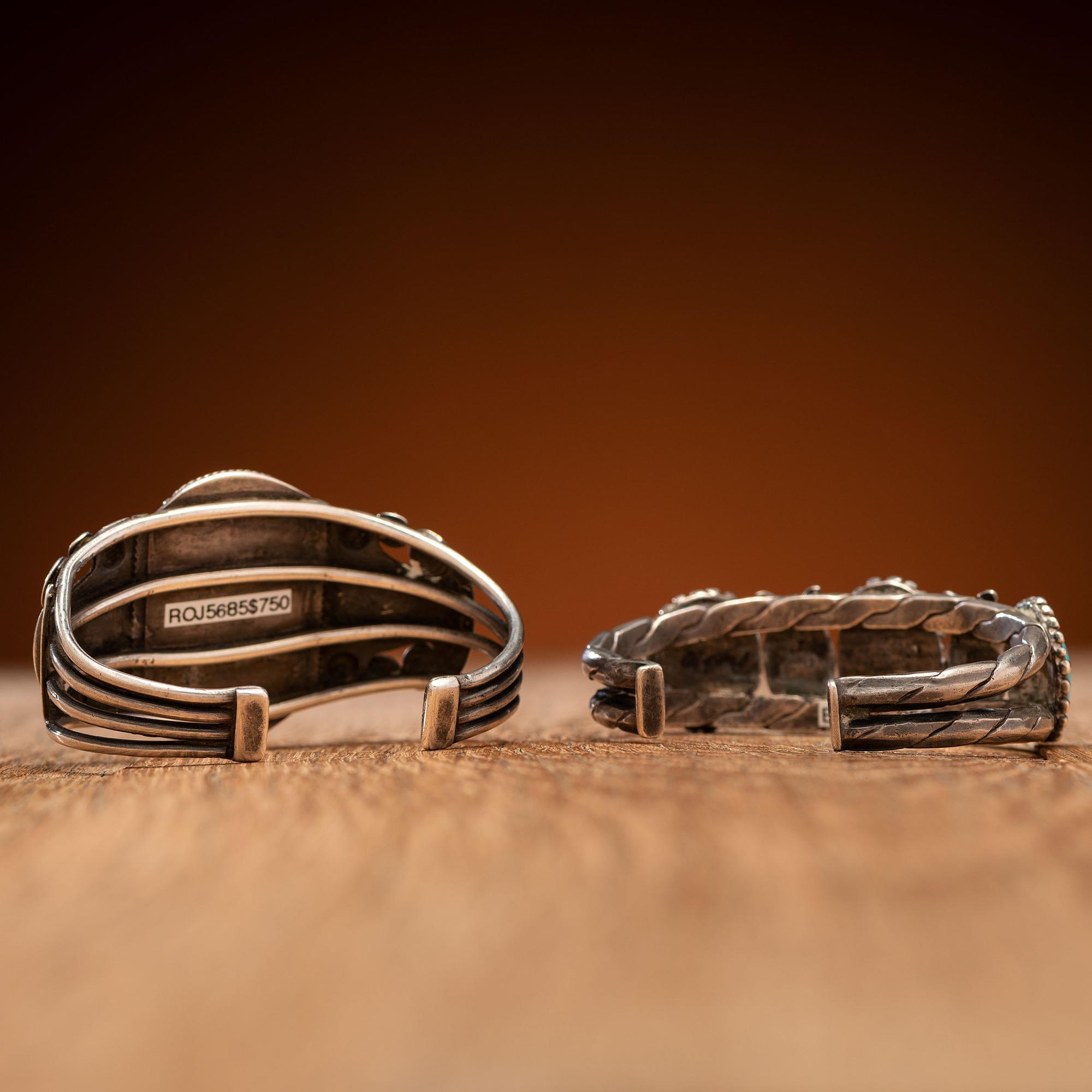 Navajo Silver and Turquoise Cuff Bracelets
