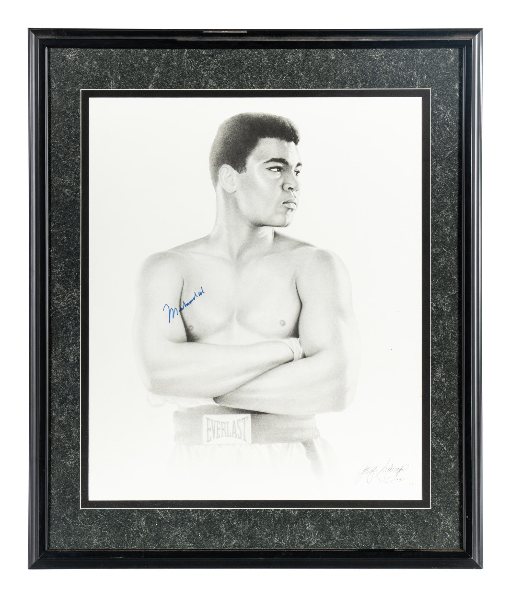 A Muhammad Ali Signed Autograph Print (Beckett Authentication Services Letter),