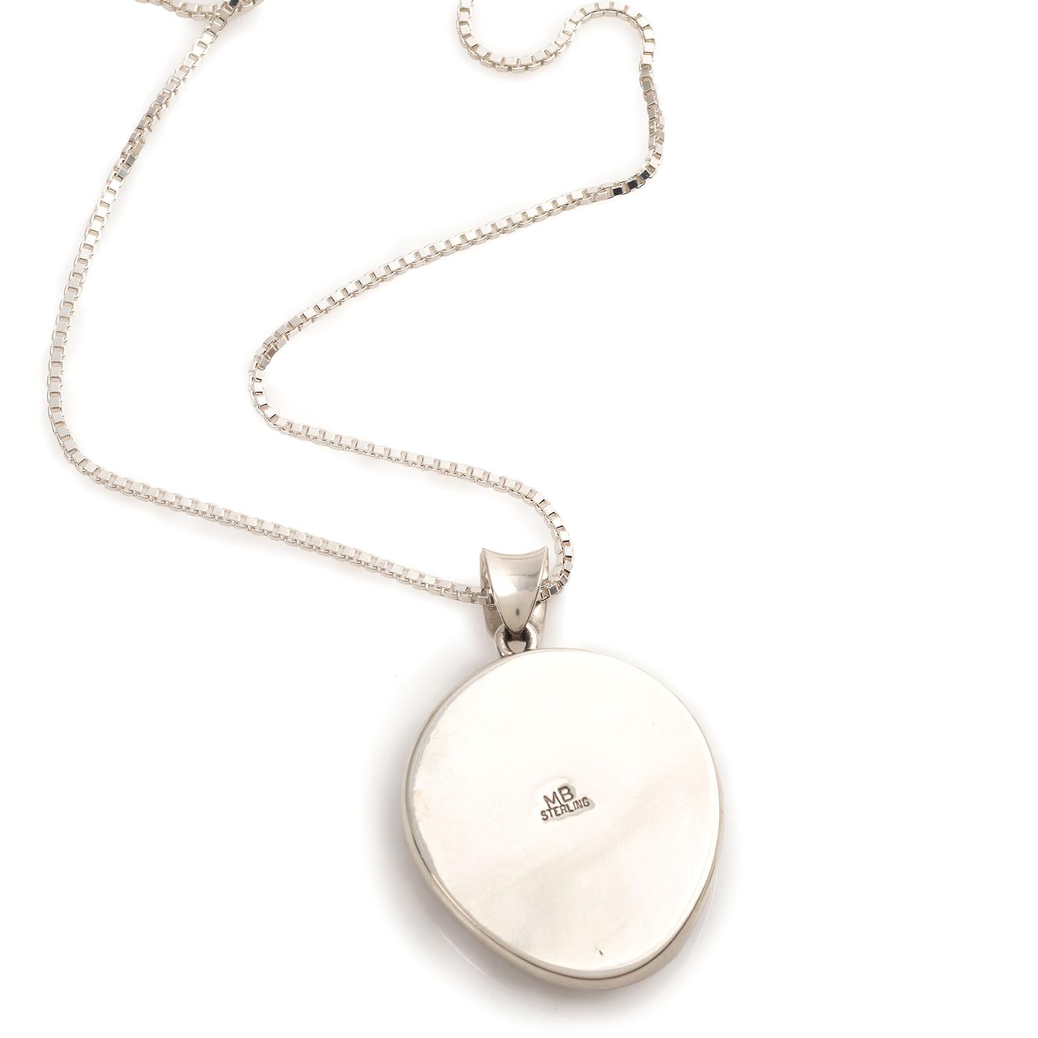 Sterling Silver and Coral Pendant