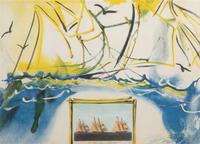 Five Prints from Currier & Ives as Interpreted by Salvador Dali (including New York Central Park Winter; American Trotting Horses No. 2; Les Fleurs et Fruits; American Yachting Scene; Fire! Fire! Fire!)