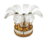 A Continental Gilt Bronze and Glass Centerpiece