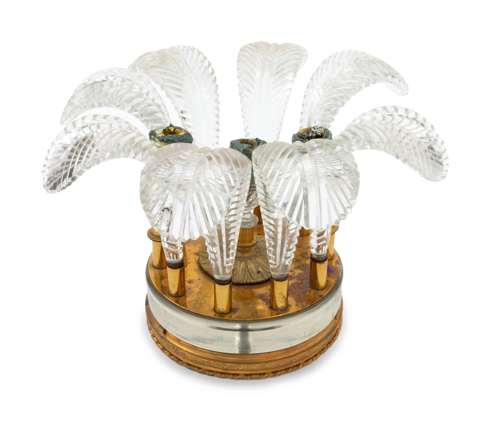 A Continental Gilt Bronze and Glass Centerpiece