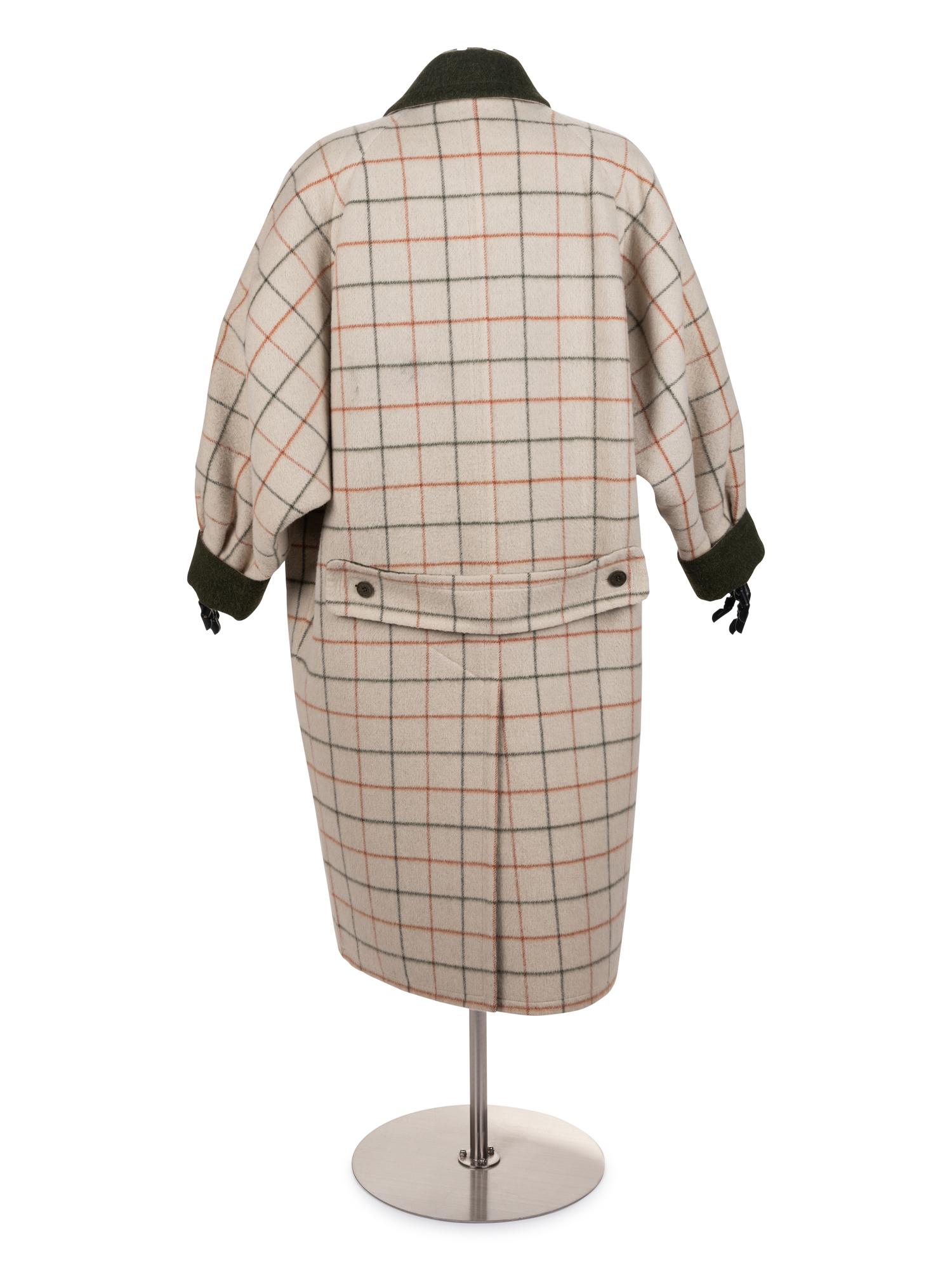 Hermès Wool Plaid Coat, 1980s