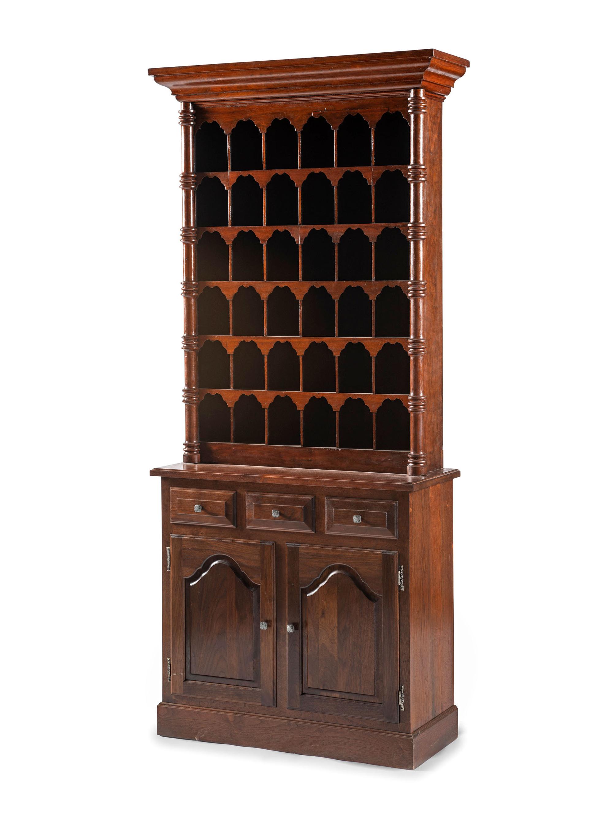 An Oak Stepback Barbershop Cabinet