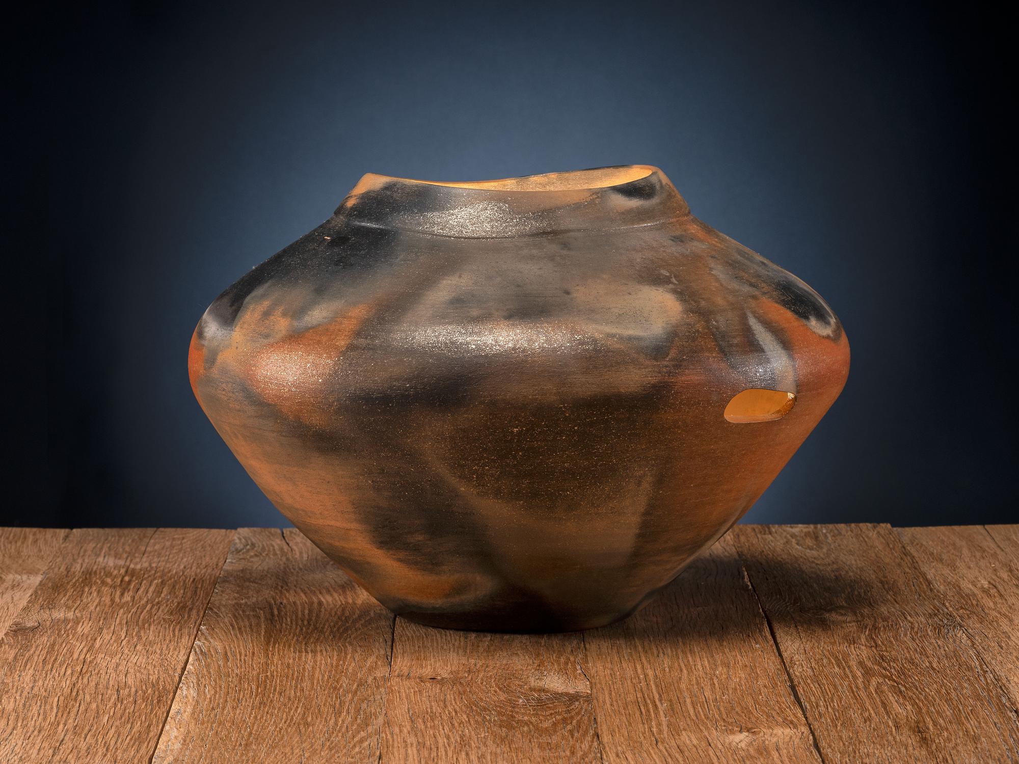Monumental Micaceous Jar, with Cutouts