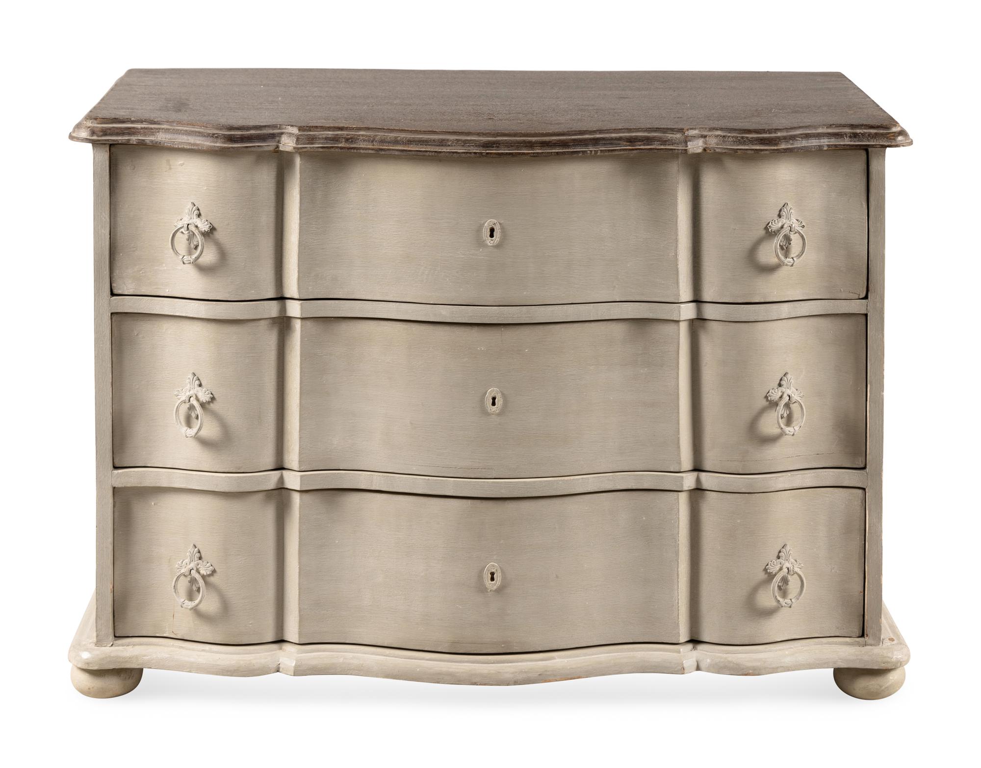 A Swedish Gray-Painted Chest of Drawers