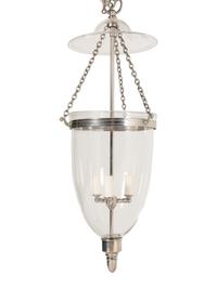 A Silvered Metal and Glass Hall Lantern