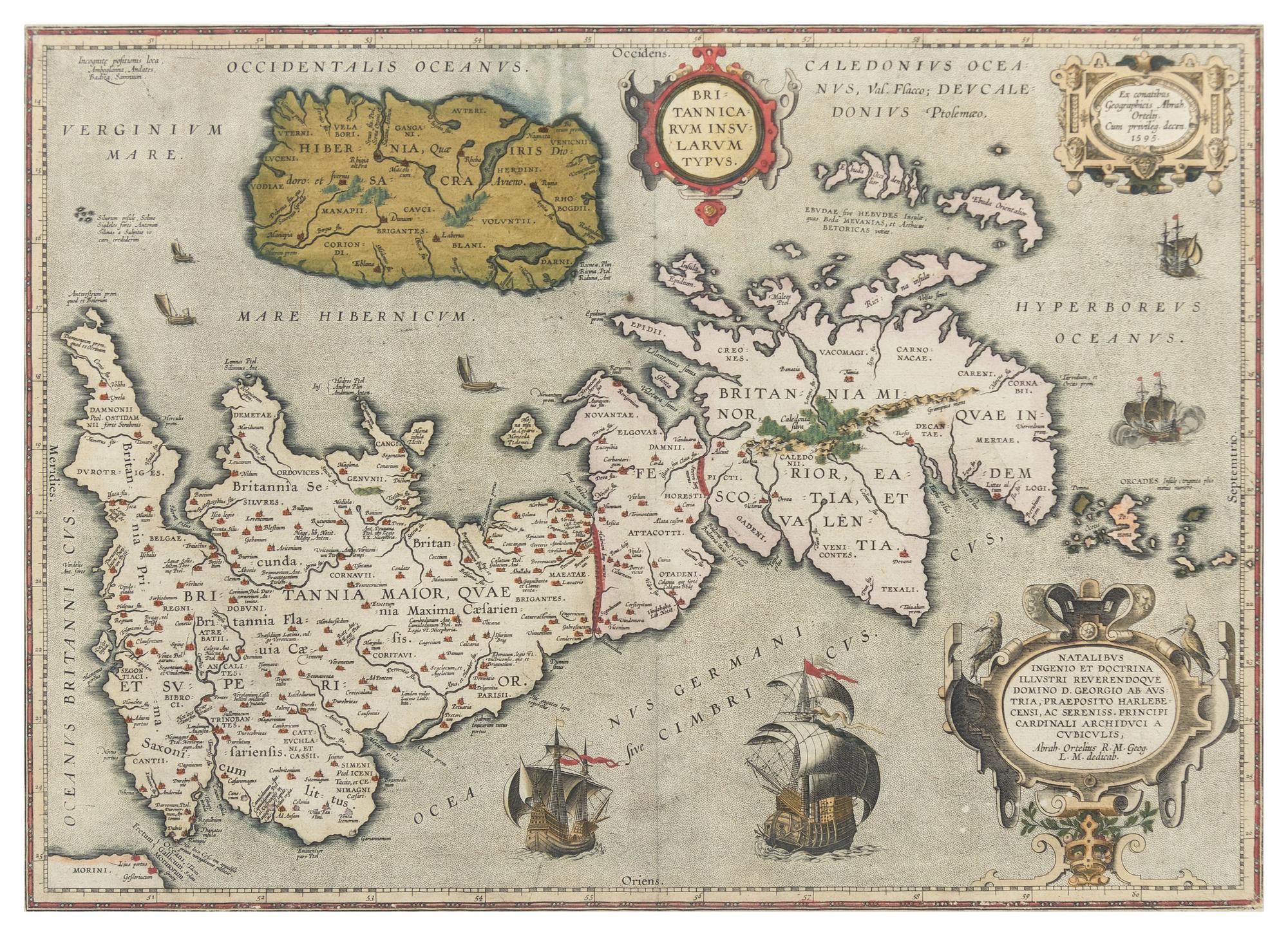 ORTELIUS, Abraham (1527-1598). Britannicarum Insularum Typus. Amsterdam, 1595 [but 1608].