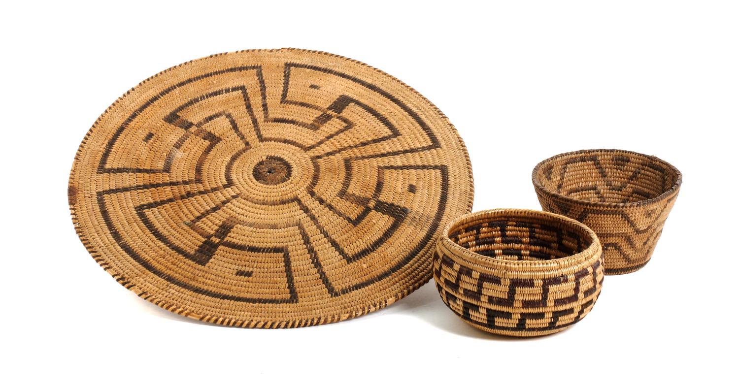 Two Pima (Aikmel O'odham) Baskets Diameter of first 13 3/4 inches.