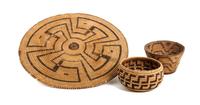 Two Pima (Aikmel O'odham) Baskets Diameter of first 13 3/4 inches.