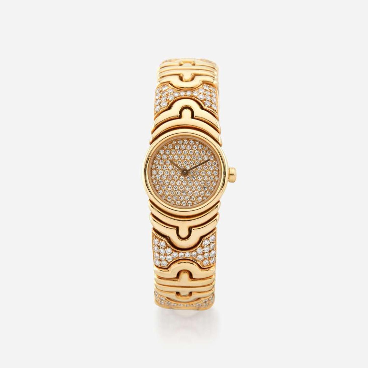 A gold and diamond bracelet watch, Bvgari Parentesi, BJ 01