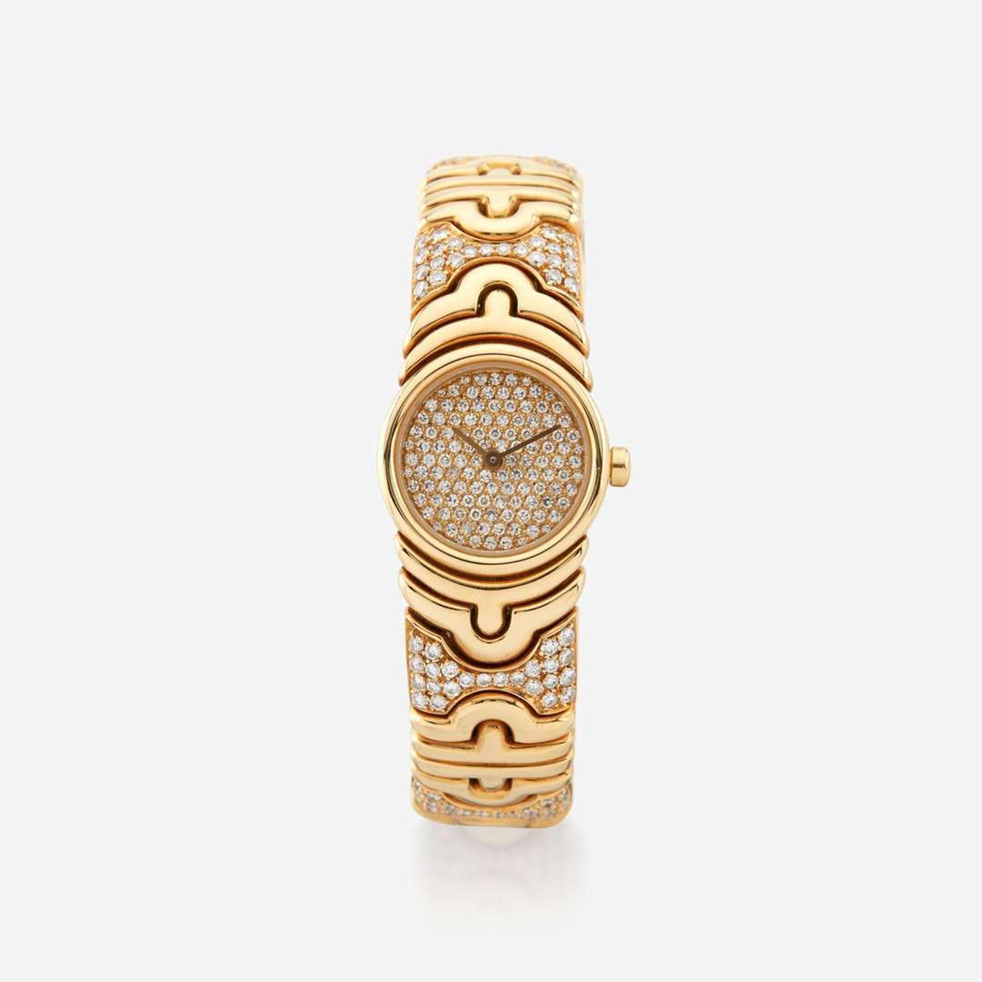 A gold and diamond bracelet watch, Bvgari Parentesi, BJ 01