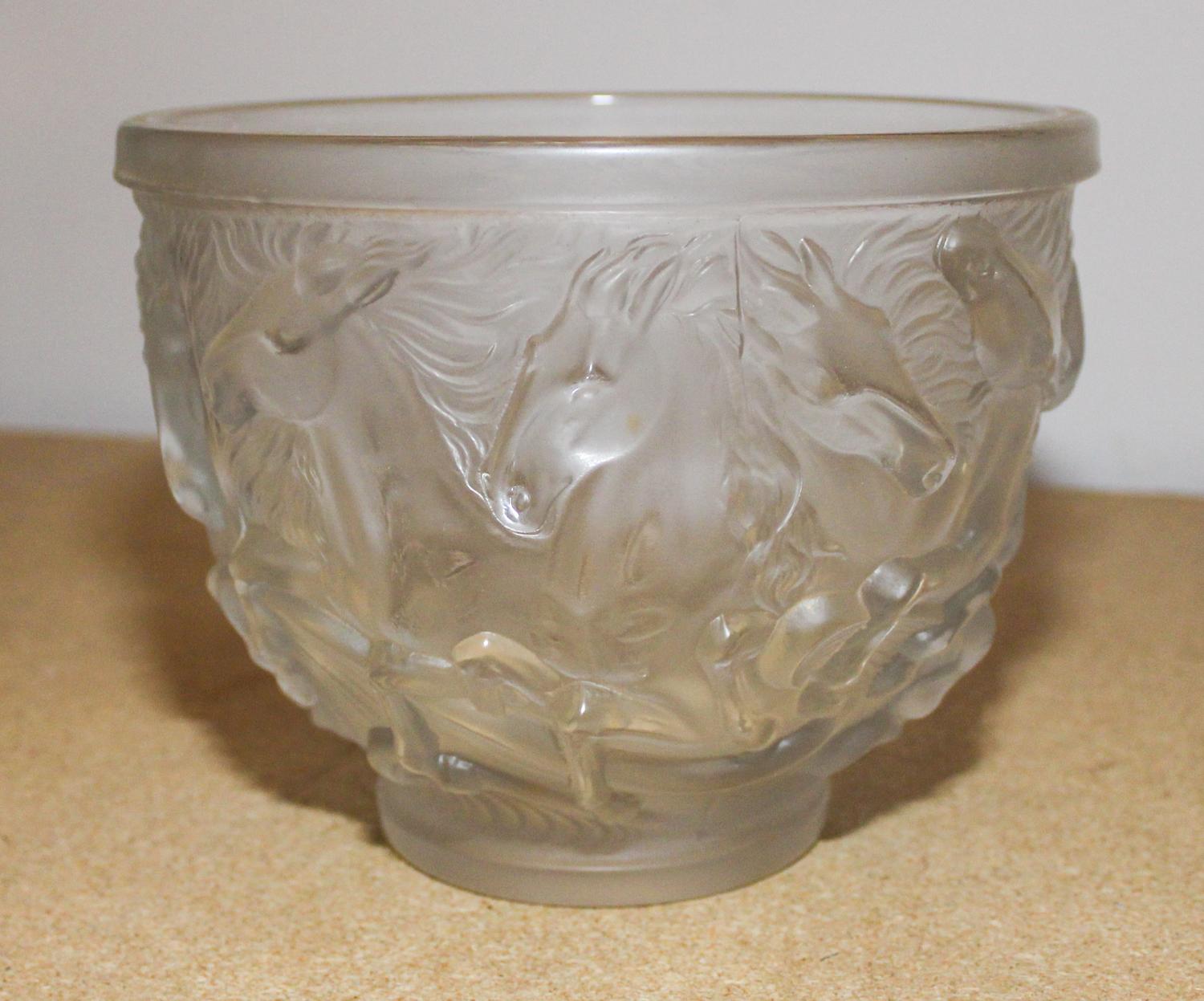 A Molded and Frosted Glass Vase Height 6 inches. — SECOND HALF 20TH CENTURY