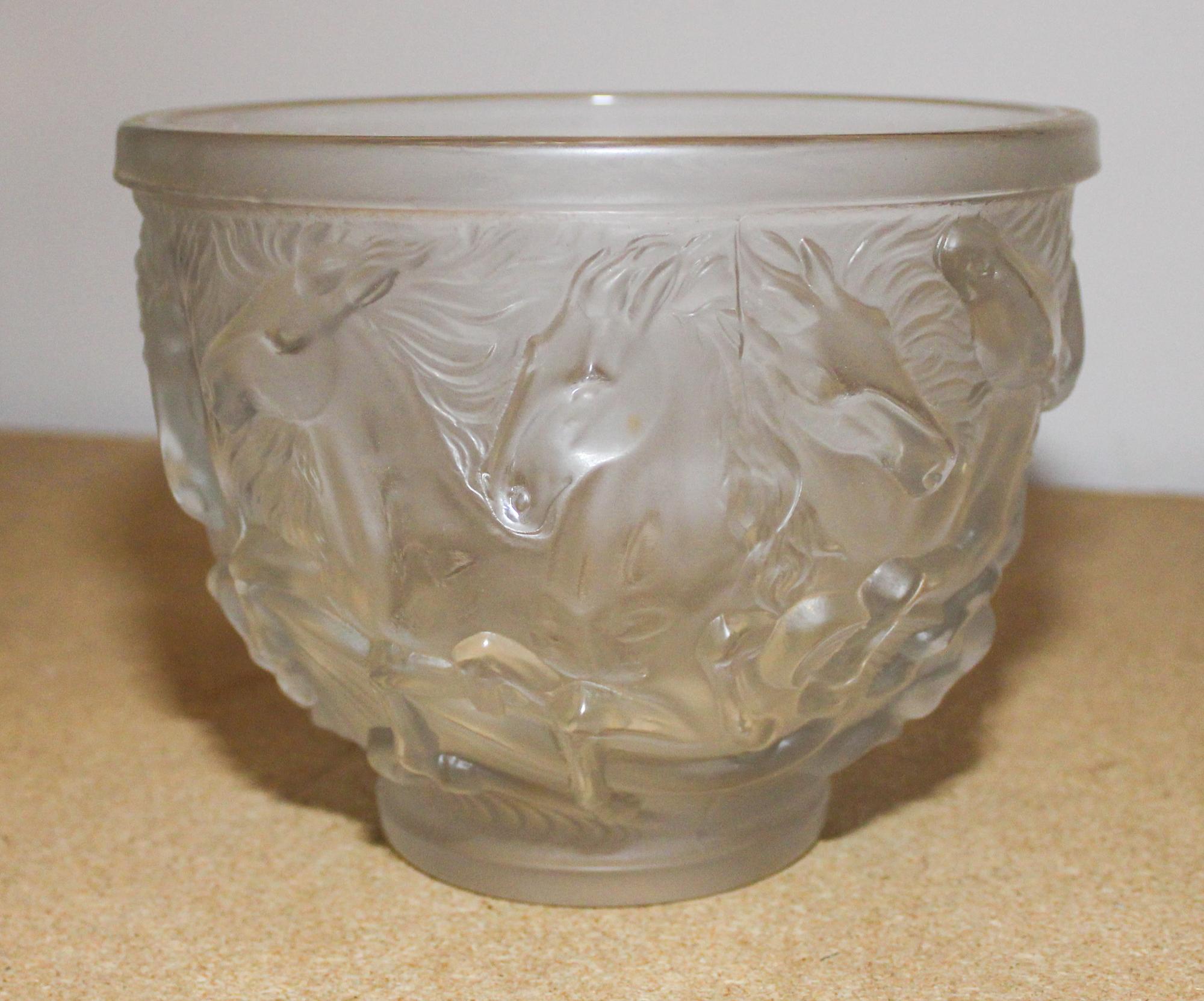 A Molded and Frosted Glass Vase Height 6 inches. — SECOND HALF 20TH CENTURY