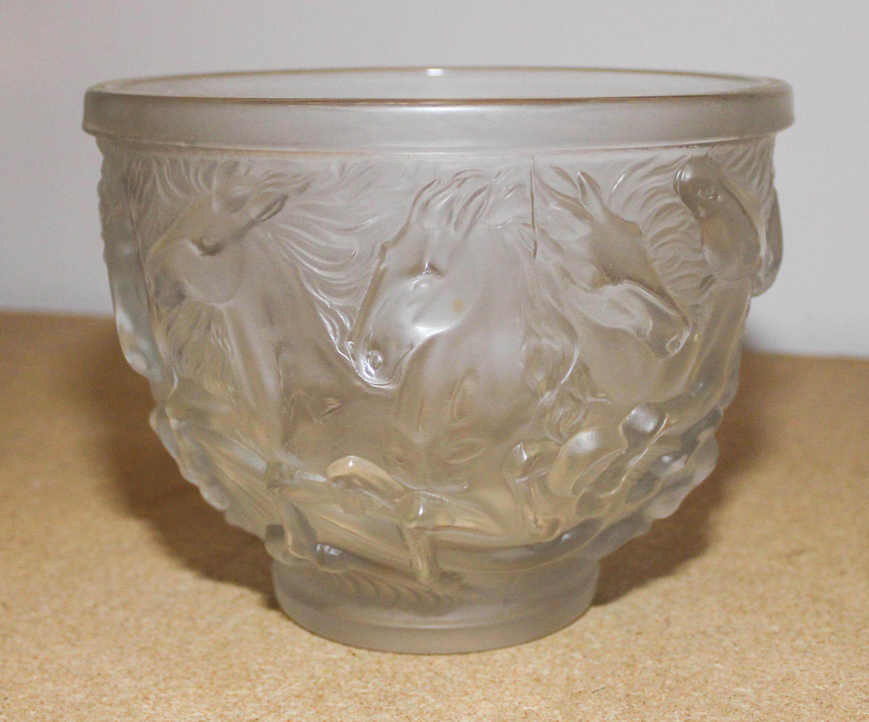 A Molded and Frosted Glass Vase Height 6 inches. — SECOND HALF 20TH CENTURY