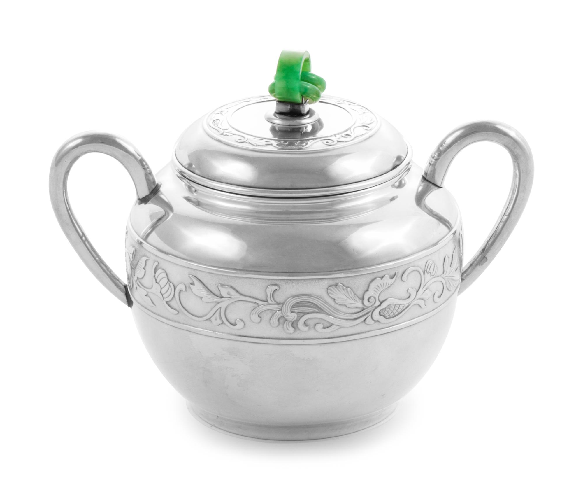 A Japanese Export Silver Three-Piece Tea Service