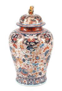 A Large Imari Palette Porcelain Jar and Cover Height 33 inches. — LATE 19TH CENTURY