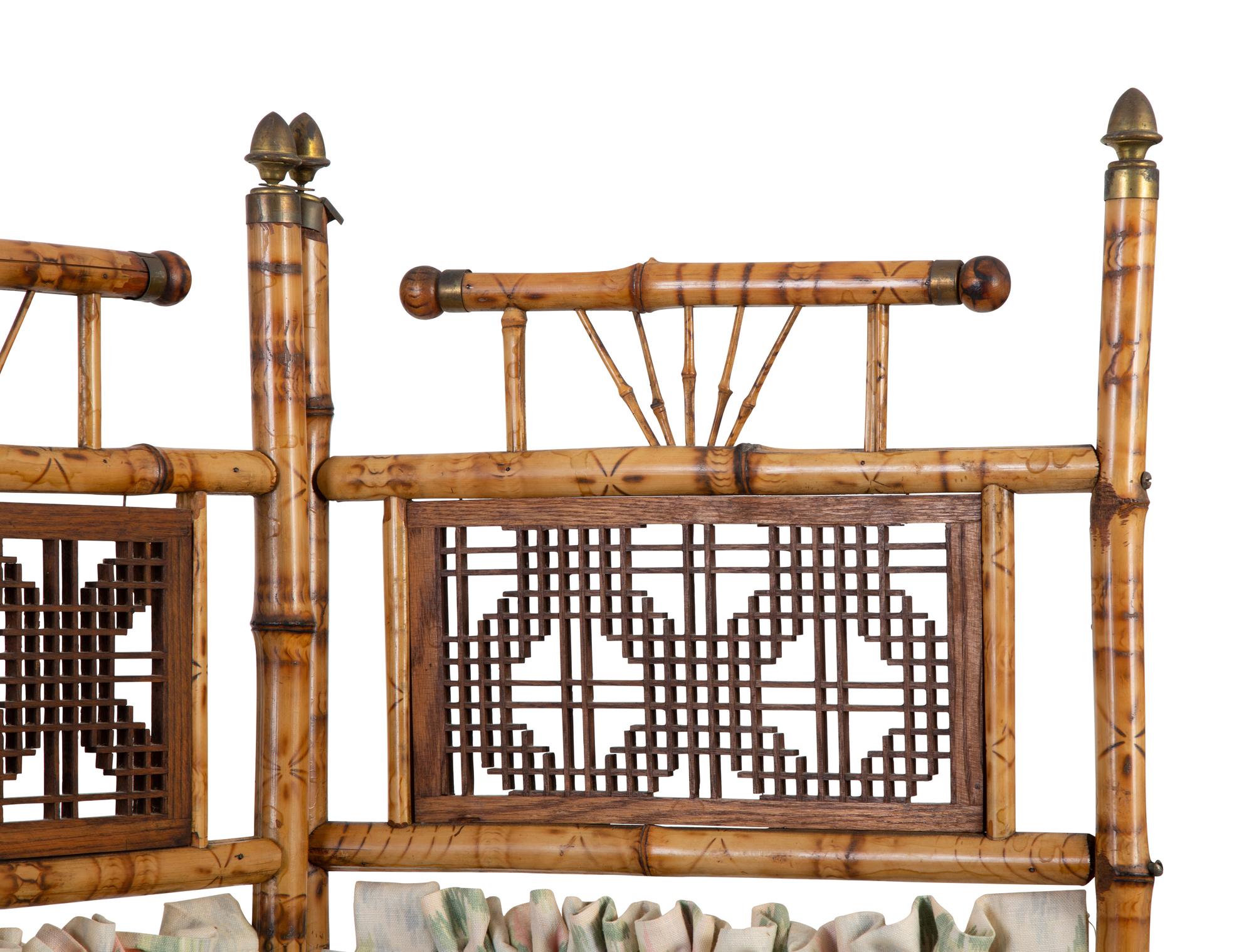 A Victorian Bamboo Three-Panel Floor Screen — 19TH/20TH CENTURY