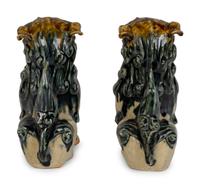 A Pair of Ceramic Models of Buddhistic Lions
