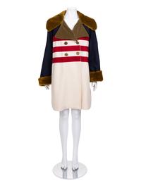 Jean de Castelbajac Coat with Faux Fur Trim, 1980s