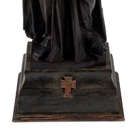 An Italian Carved and Painted Saint Figure and Stand