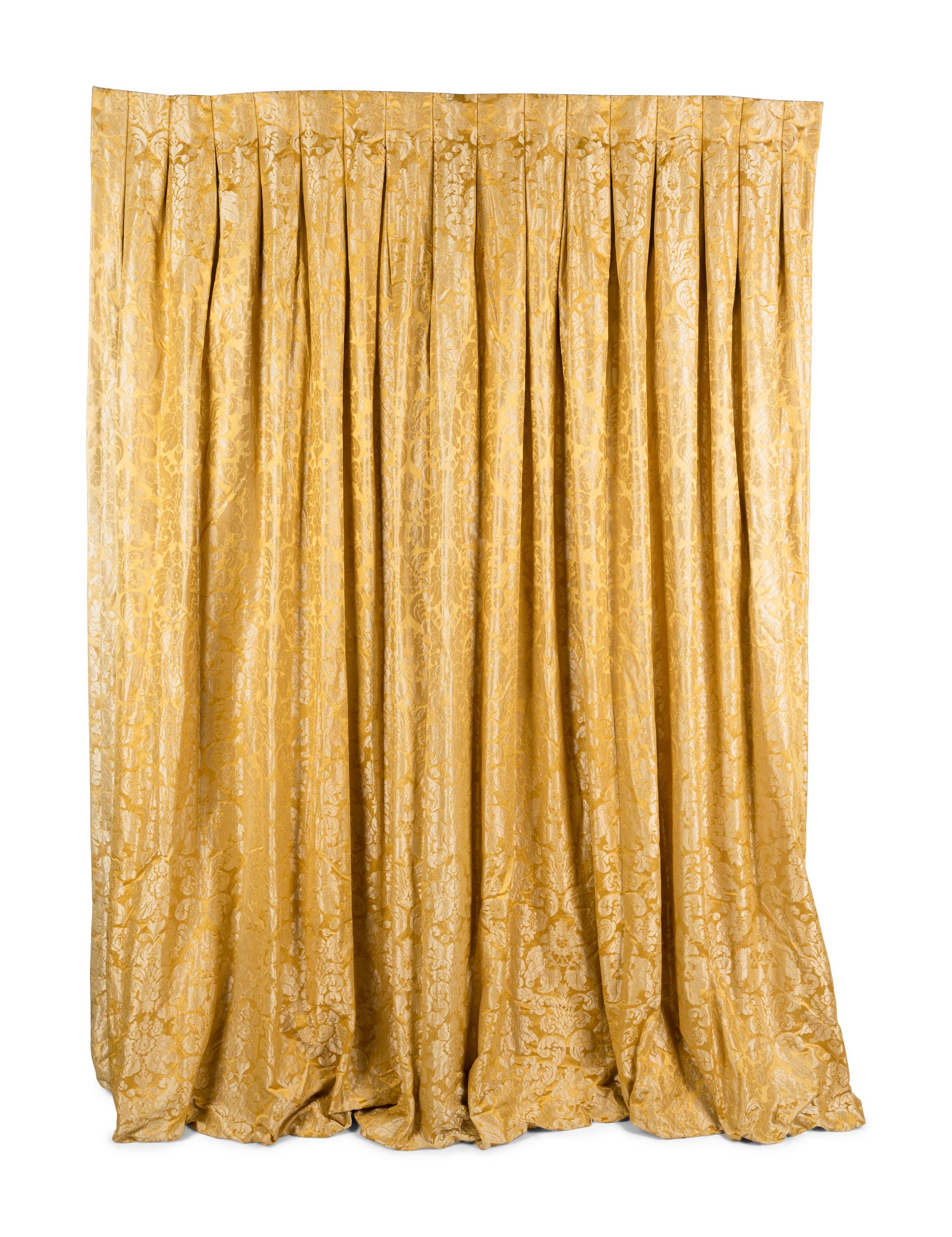 A Set of Six Scalamandré Silk Drapes