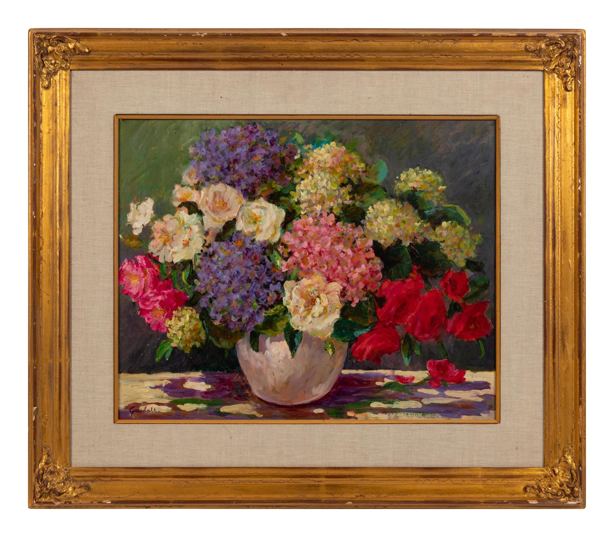 Two Works: Morning Bouquet and Hollyhock Garden