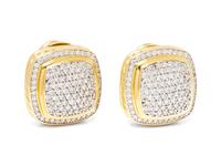 A Pair of 18 Karat Yellow Gold and Diamond ‘Albion’ Earclips, David Yurman,