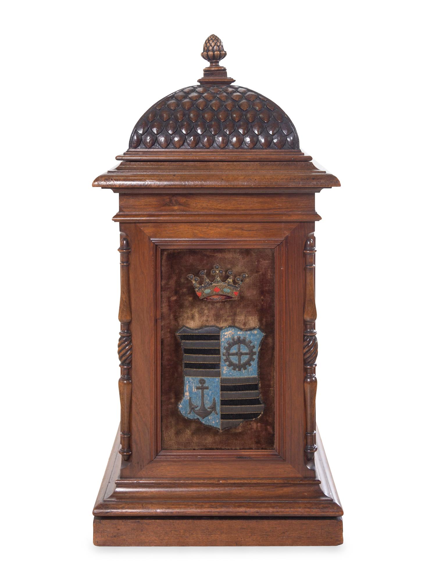 A Continental Carved Mahogany Cabinet