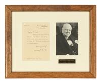 CHURCHILL, Winston Leonard Spencer, Sir (1874-1965). Typed letter signed ("Winston Churchill") to Desmond Flower, London, 19 July 1951.
